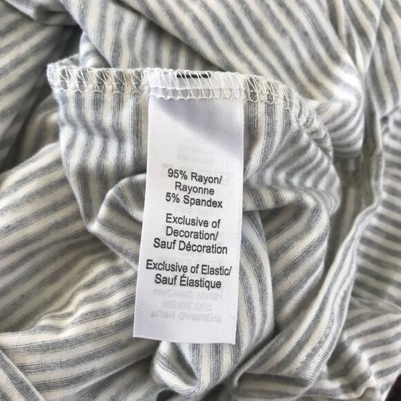 Maurices Top Small Gray Striped Ruffle Flare Boho Rodeo Peasant Cottage Shirt - Picture 11 of 11